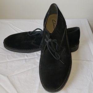 Clark's men's black suede shoes